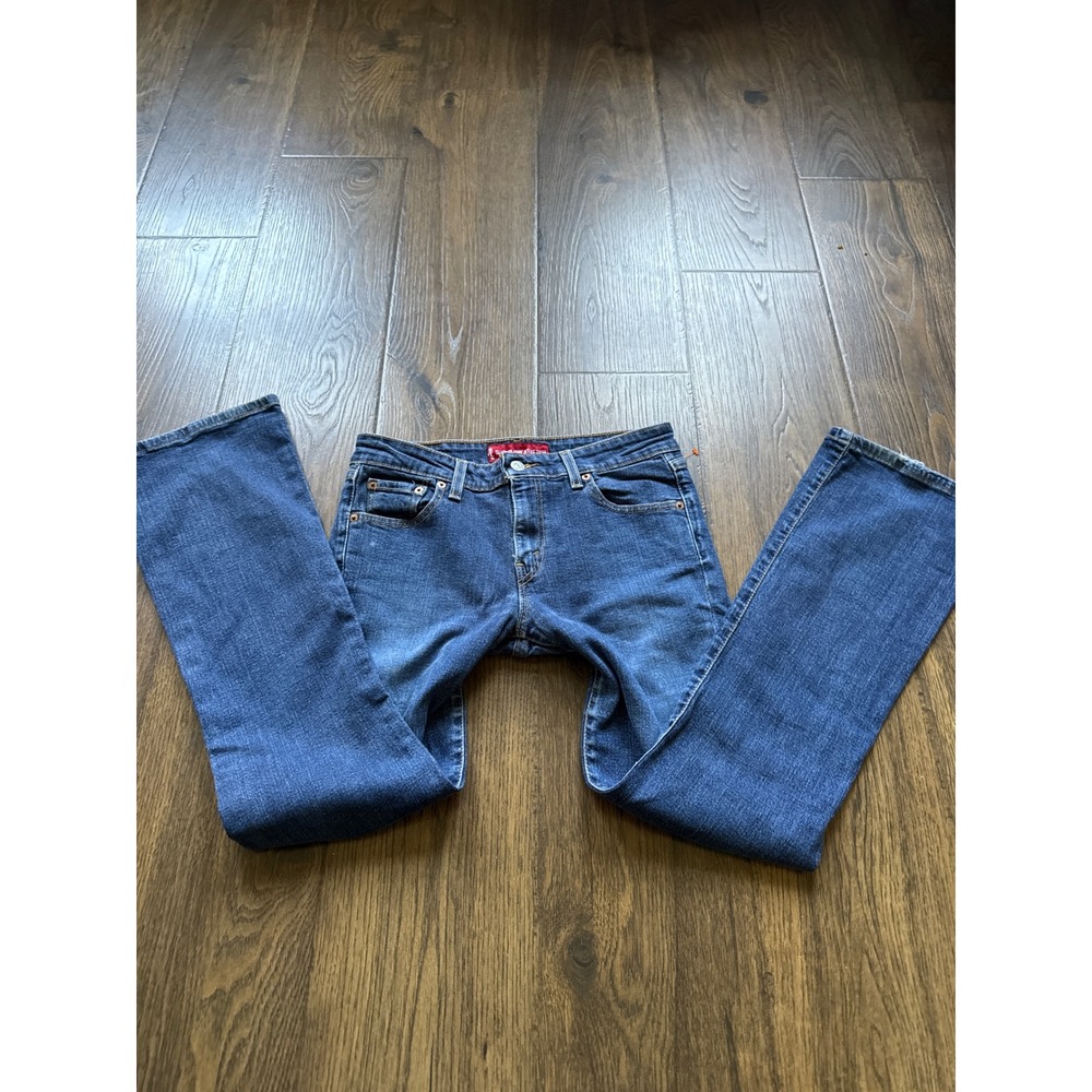 Levis 518 Superlow Stretch Boot Cut Jeans Medium Wash Denim Y2K Size 7 JR S